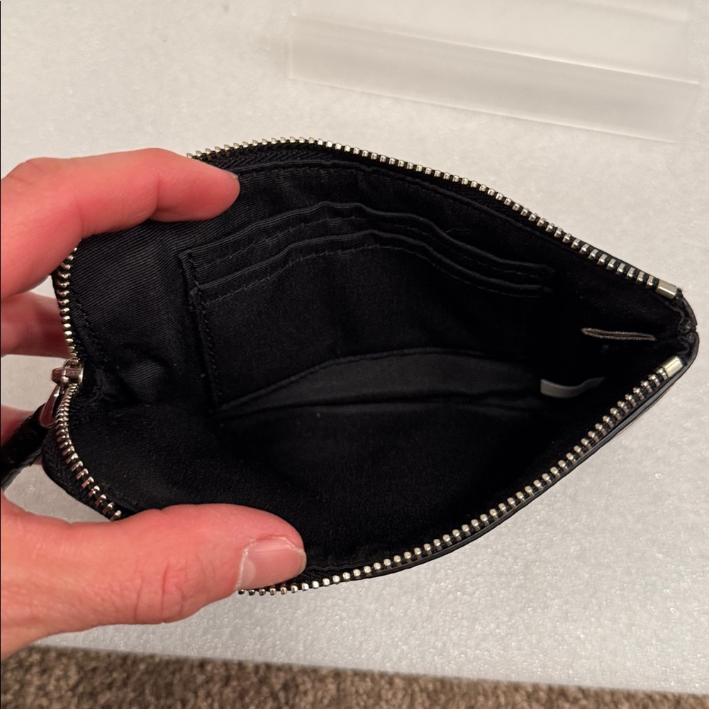 COACH Black and Cream Wild Plaid Print Patterned Wristlet Clutch - Picture 5 of 5